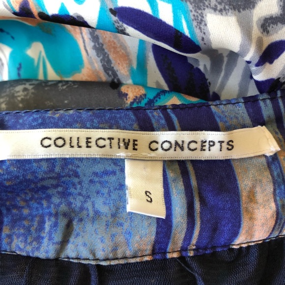 Collective Concept Blue Printed Mini Dress Small - Picture 7 of 7